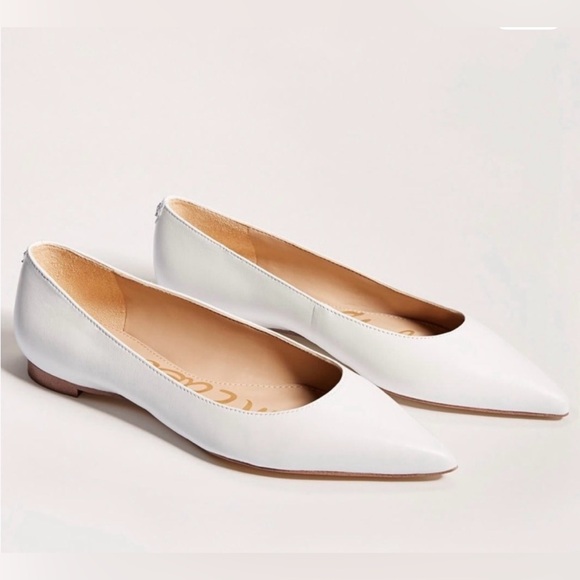 Sam Edelman Sally white leather Pointed Toe Ballet Flats women’s 7.5 - Picture 5 of 7